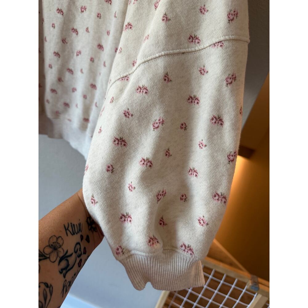 NWOT Aerie Floral Oversized Sweatshirt with Balloon Sleeves sz XL - Picture 5 of 6